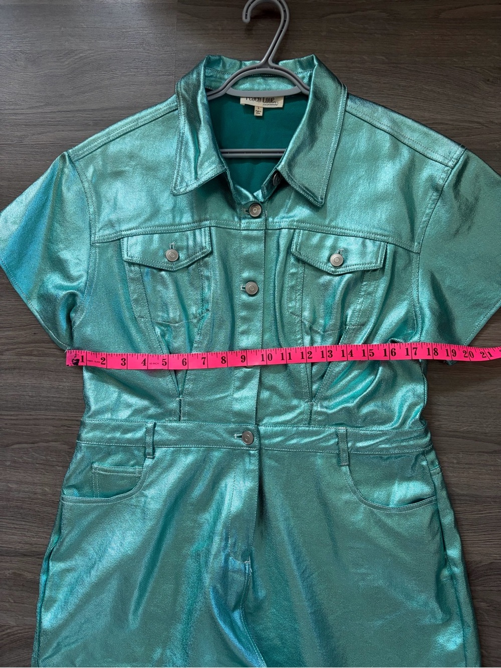 Metallic Teal Western Romper 🛸🤠 - Picture 6 of 9